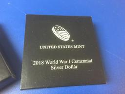 2018, United States Mint, World War I Centennial Silver Dollar