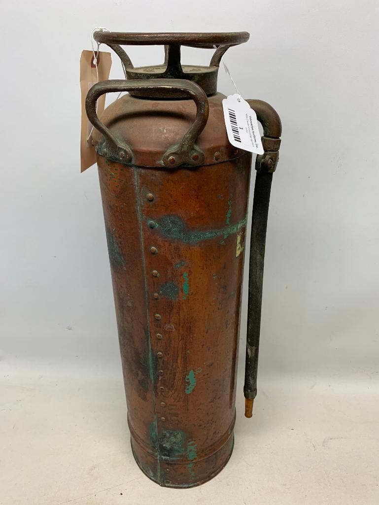 Vintage "Childs" Brass & Copper Fire Extinguisher