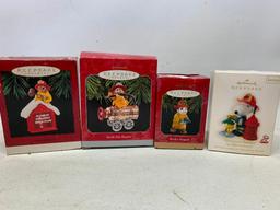 (4) Hallmark Keepsake Ornaments (In Boxes) W/Fire Fighter Theme