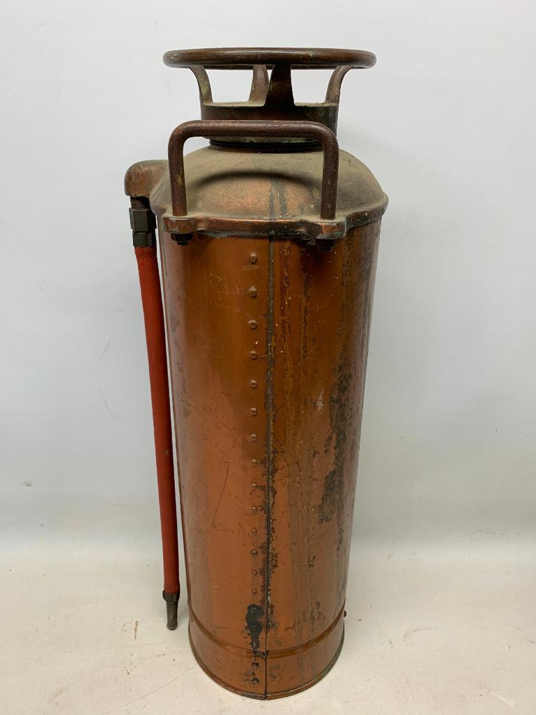 Vintage "Phister Soda Acid" Copper & Brass Fire Extinguisher
