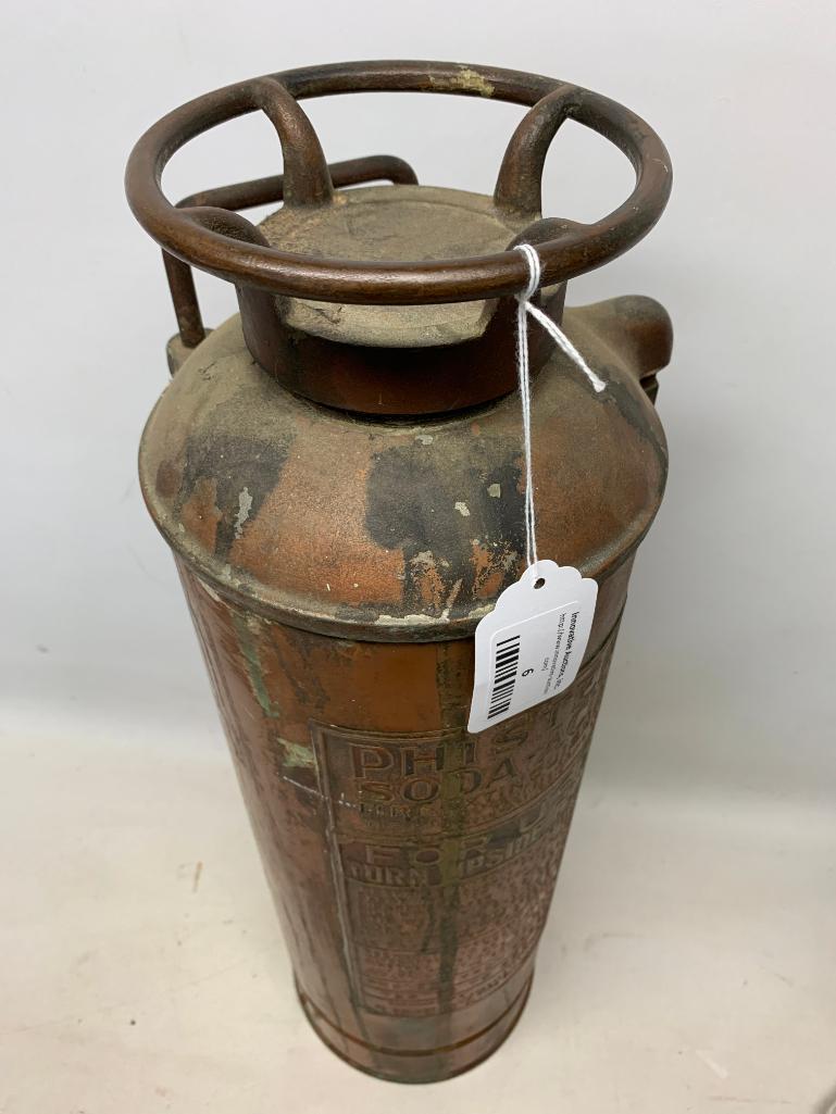 Vintage "Phister Soda Acid" Copper & Brass Fire Extinguisher