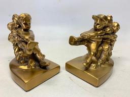 Nice "Tug Of War" Bookends By PM Craftsman