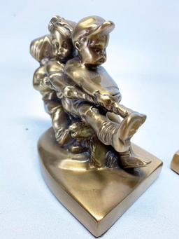 Nice "Tug Of War" Bookends By PM Craftsman