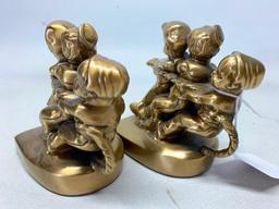 Nice "Tug Of War" Bookends By PM Craftsman