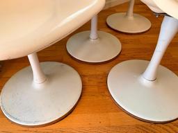 (4) 1960's Plastic Pedestal Swivel Chairs