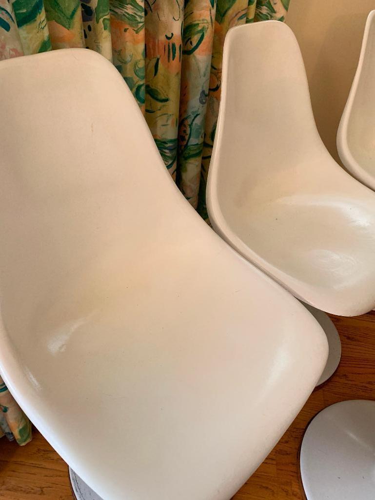 (4) 1960's Plastic Pedestal Swivel Chairs