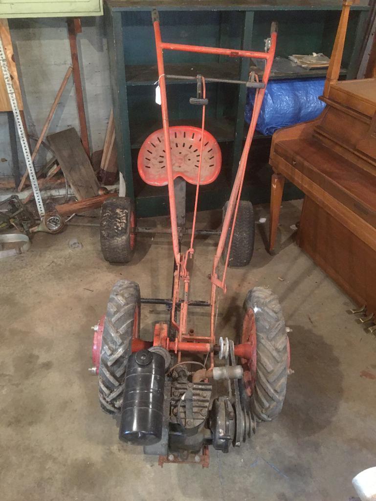 Simplicity Model D Walk Behind Tractor with Seat on Wheels