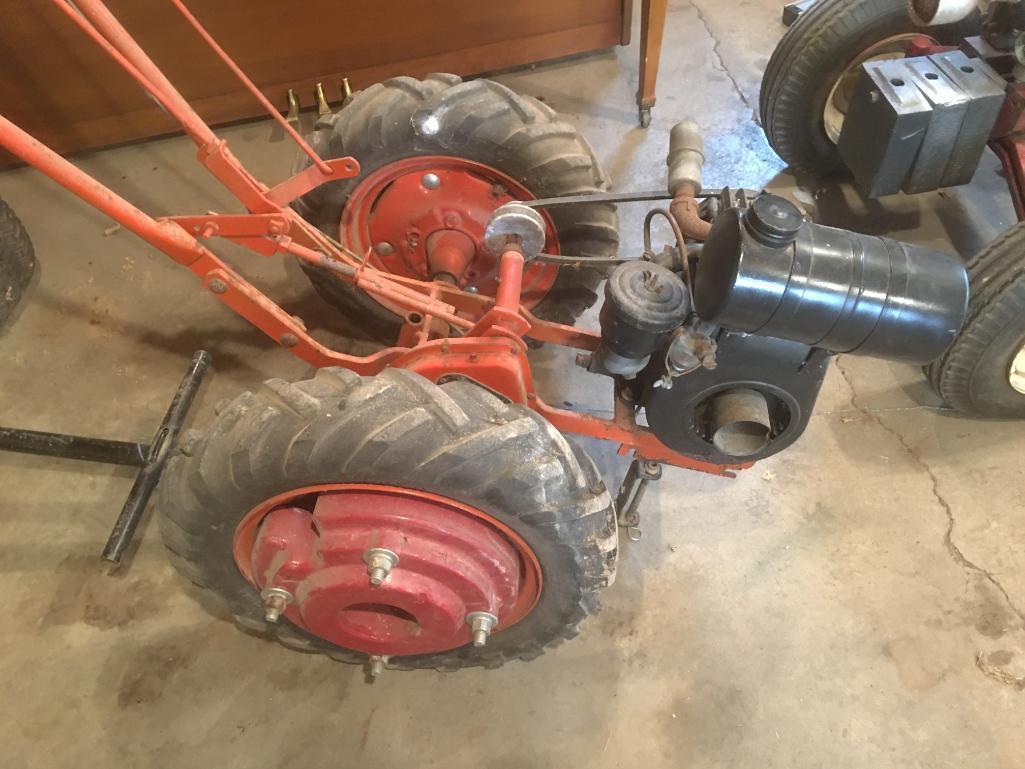 Simplicity Model D Walk Behind Tractor with Seat on Wheels