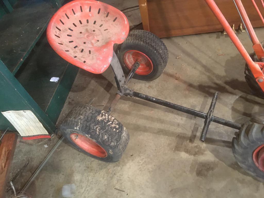 Simplicity Model D Walk Behind Tractor with Seat on Wheels