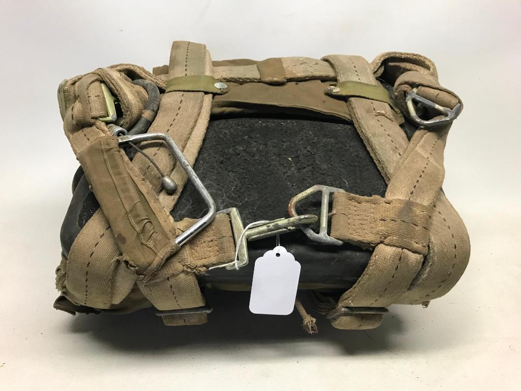 WW II AN 6510 Seat Parachute In Canvas Bag