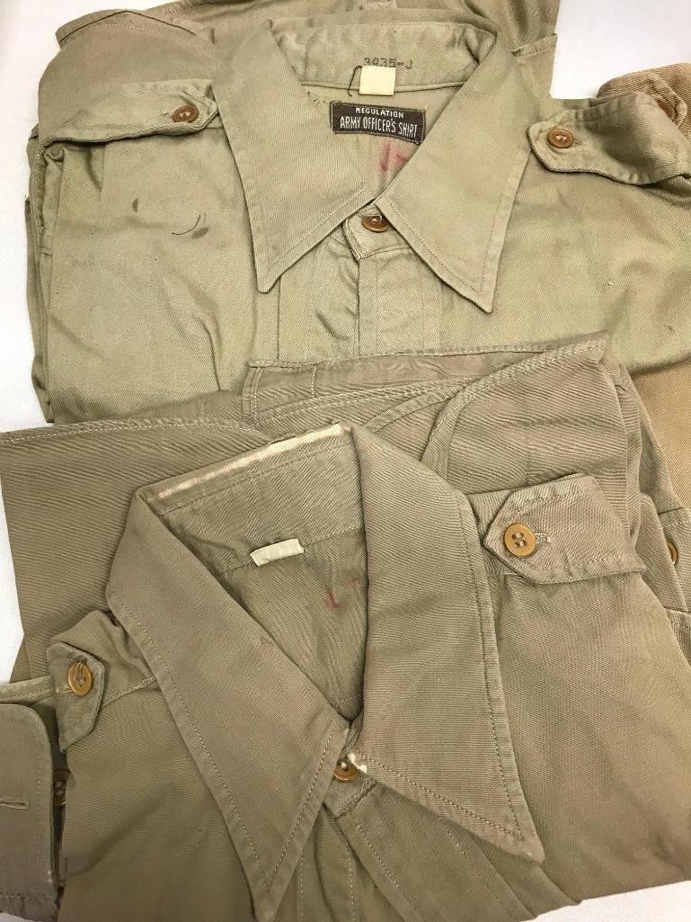 (4) WW II Officers Shirts & Belt