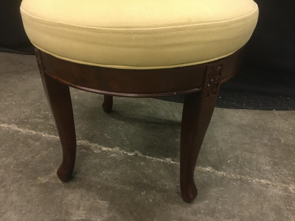 Padded and Wood Vanity Stool