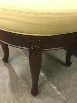 Padded and Wood Vanity Stool