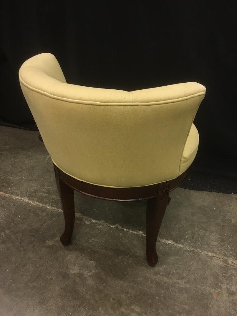 Padded and Wood Vanity Stool