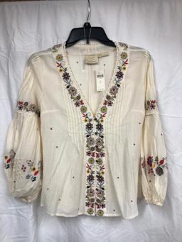 Anthropologie Embroidered Shirt