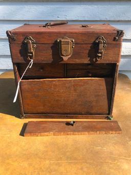 Antique, Wood, Machinist Tool Box