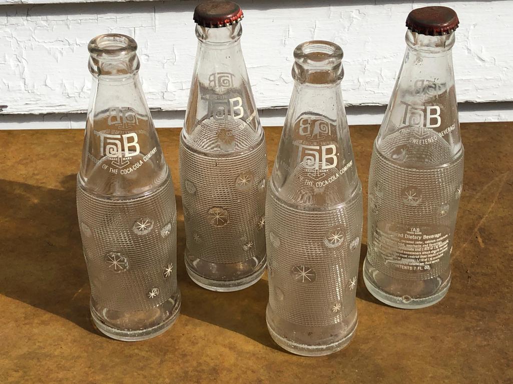 (4) Vintage Glass "Tab" Bottles