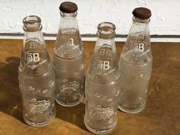(4) Vintage Glass "Tab" Bottles