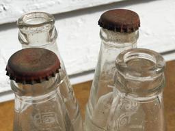 (4) Vintage Glass "Tab" Bottles
