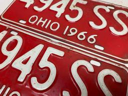 Set Of 1966 Ohio License Plates