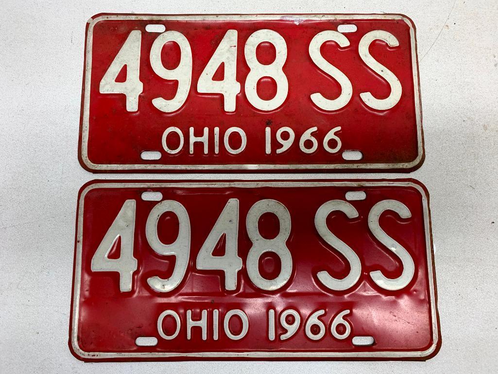 Set Of 1966 Ohio License Plates