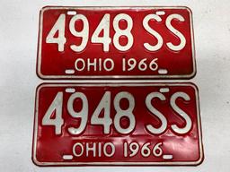 Set Of 1966 Ohio License Plates