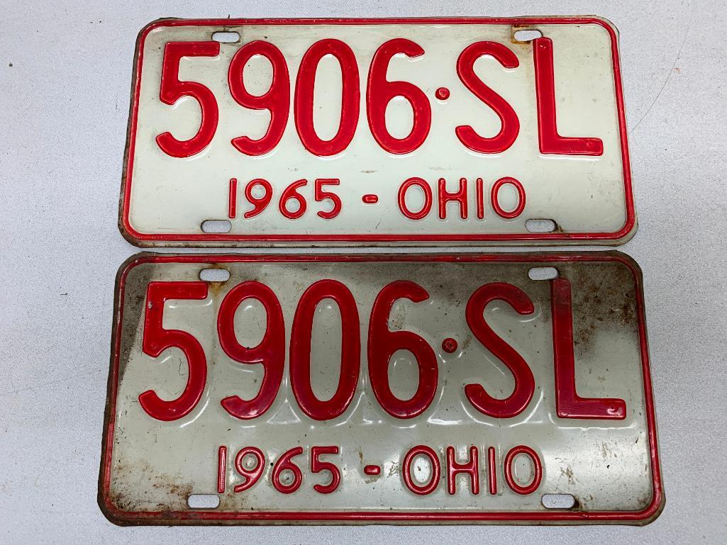 Set Of 1965 Ohio License Plates