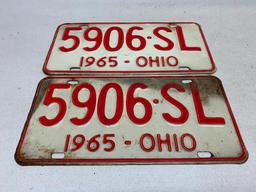 Set Of 1965 Ohio License Plates