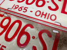 Set Of 1965 Ohio License Plates