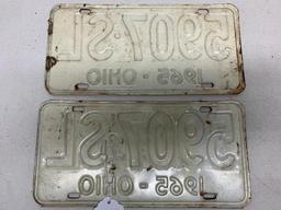 Set Of 1965 Ohio License Plates