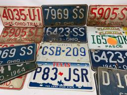 Group of 1963-1967 License Plates + Newer Plates From Texas & Florida