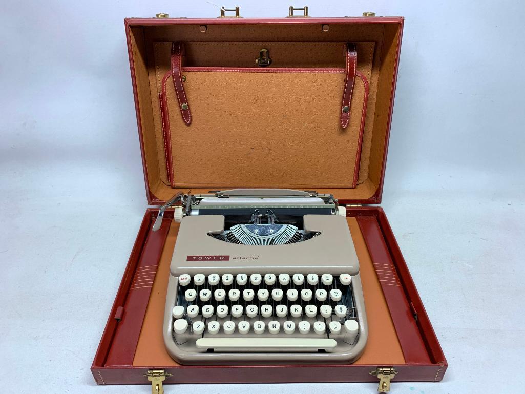 Vintage "Tower Attache'" Typewriter In Briefcase