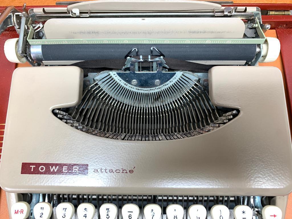 Vintage "Tower Attache'" Typewriter In Briefcase