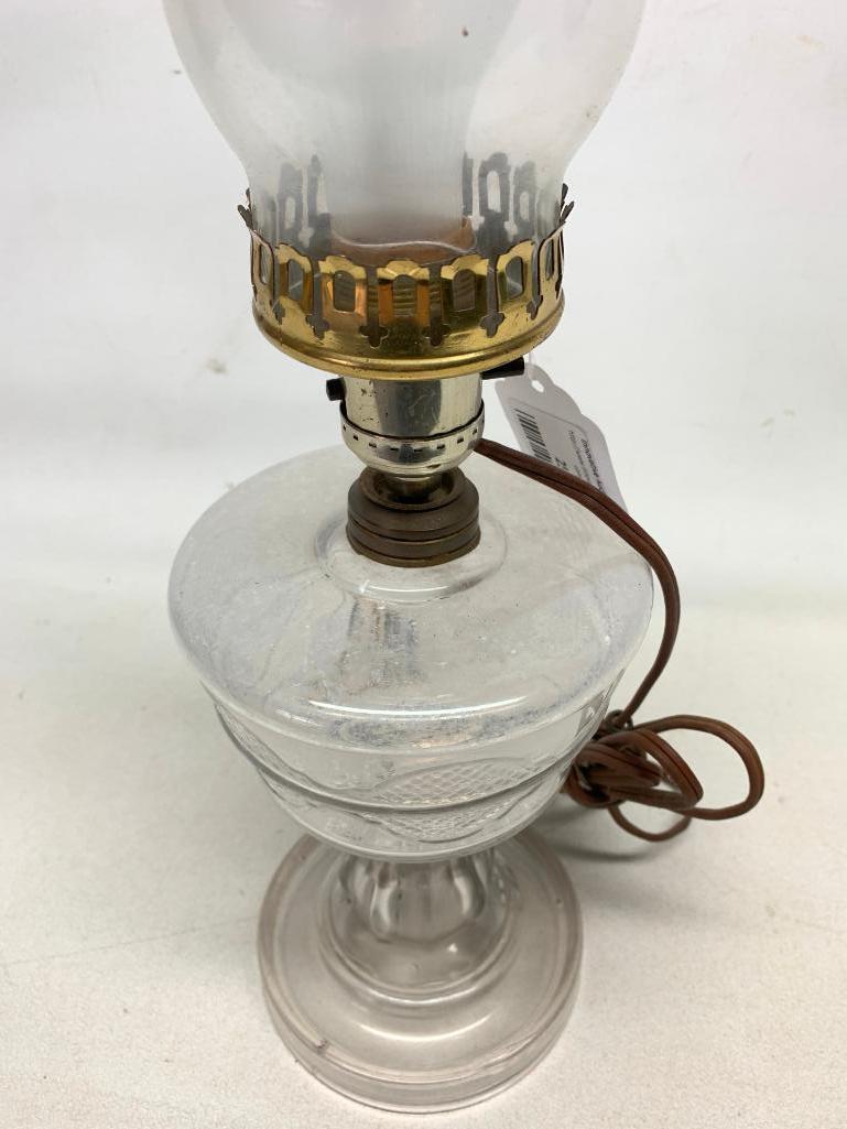 Antique Oil lamp-Has Been Electrified