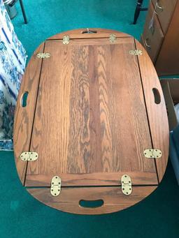 Solid Oak Butler's Table W/Drop Leaves