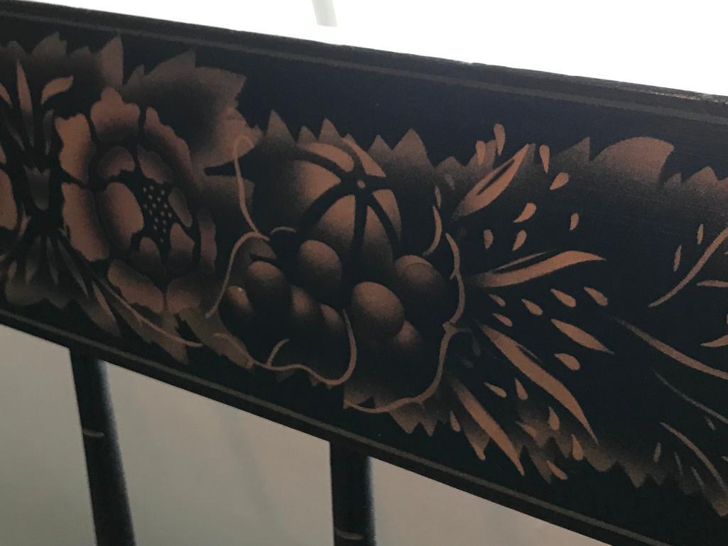 Signed Hitchcock Deacon's Bench W/Stenciled Design