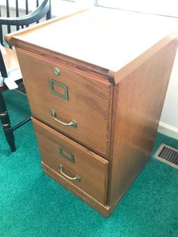 Oak 2-Drawer Filing Cabinet