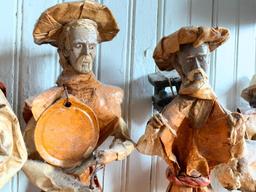 (5) Folk Art Paper Mache' Figures From Mexico