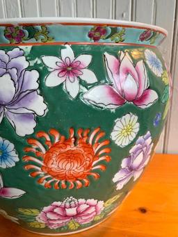 Porcelain Planter In Oriental Design W/Koi Fish