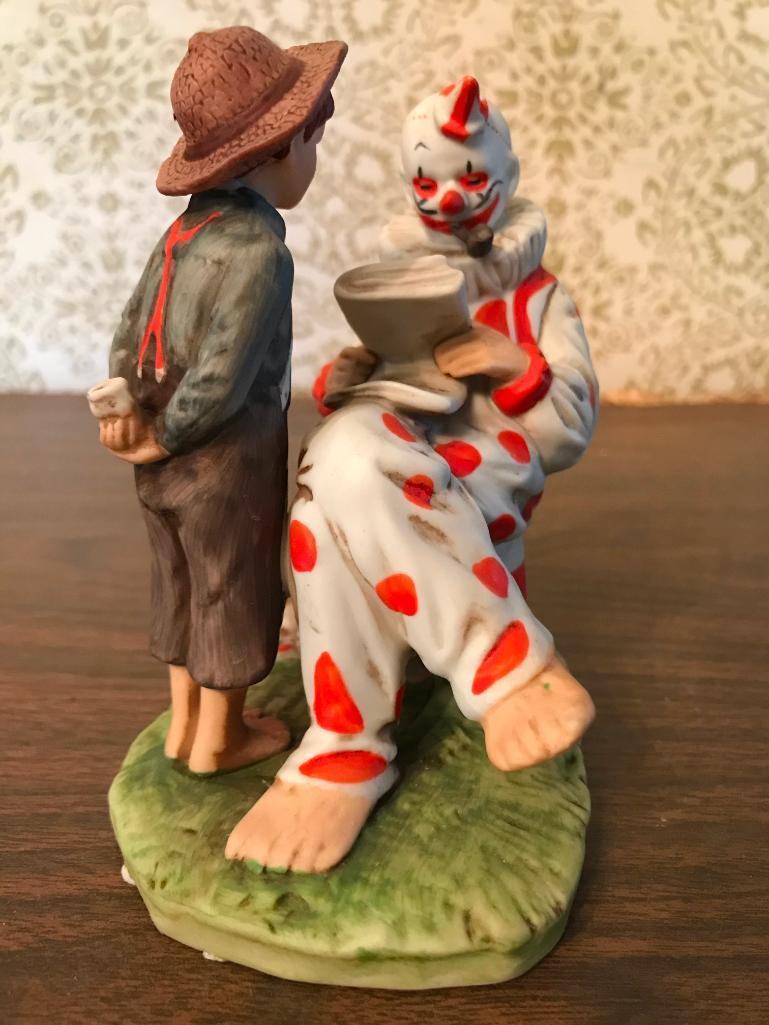 Dave Grossman Bisque Clown Figure Titled "Circus"