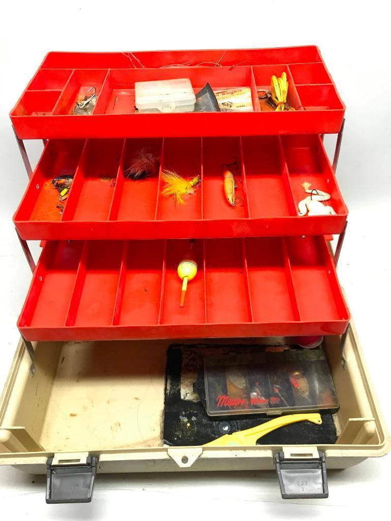 (2) Fishing Boxes W/Spoons & Fishing Related Items