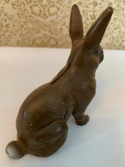 Cast Iron Rabbit Bank