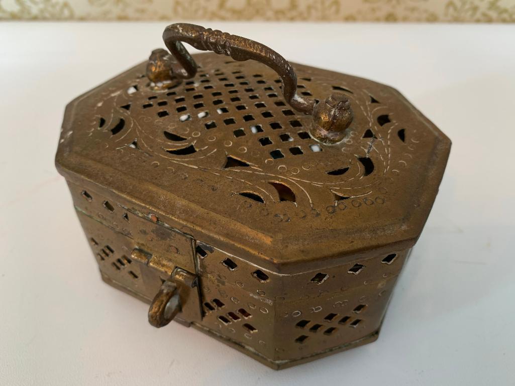 Brass Lidded Cricket Box
