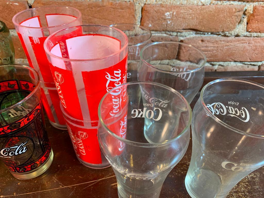 Group Of Various Coca-Cola Drinking Glasses