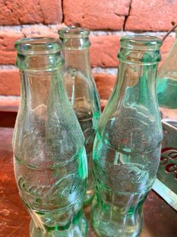 Vintage Aluminum Coca-Cola Carrier W/(6) Coke Bottles