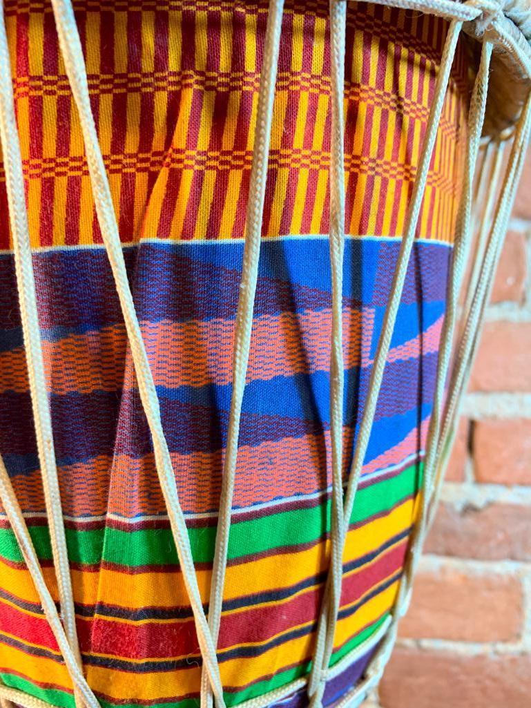 Hand Crafted Wooden Drum From Ghana, West Africa W/COA