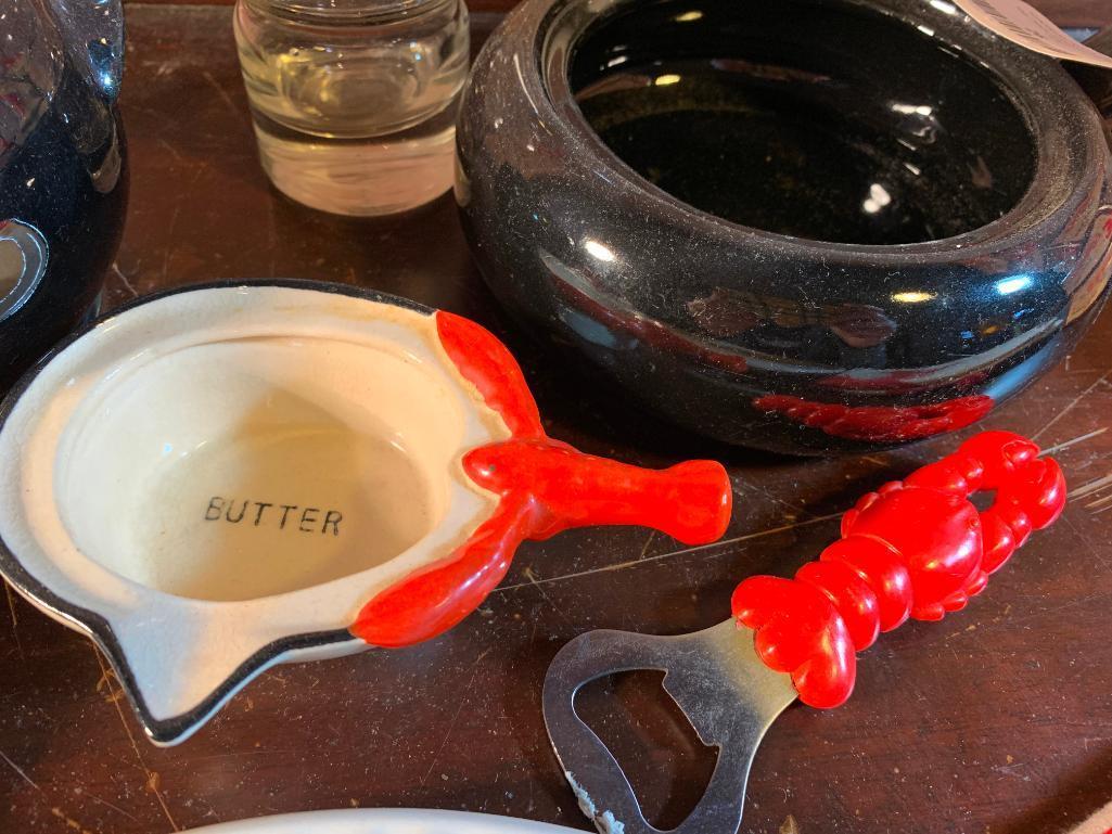 Group Of Kitchen Items W/Lobster Theme