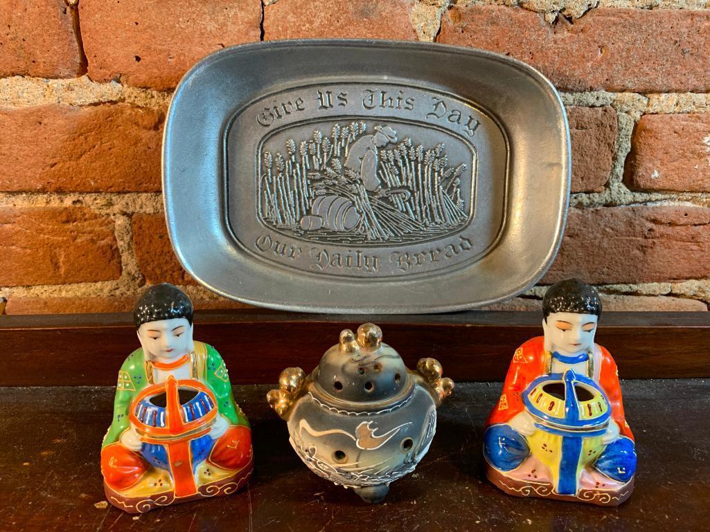 (3) Oriental Incense Burners From 60's Japan