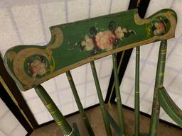 Antique Child's Boston Rocker In original Paint & Stenciling