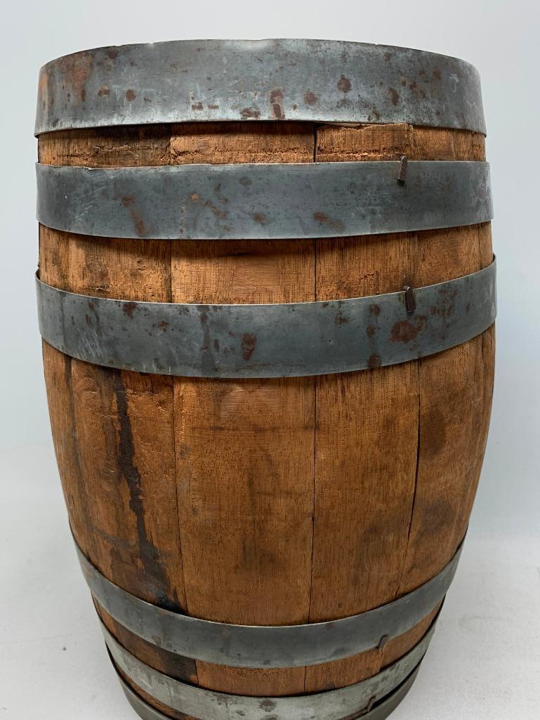 Antique Oak Barrel W/Bung Hole